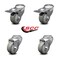 Service Caster 3 Inch Gray Polyurethane Swivel Bolt Hole Caster Set with 2 Total Lock Brake SCC-BHTTL20S314-PPUB-2-S-2 - alternate 1